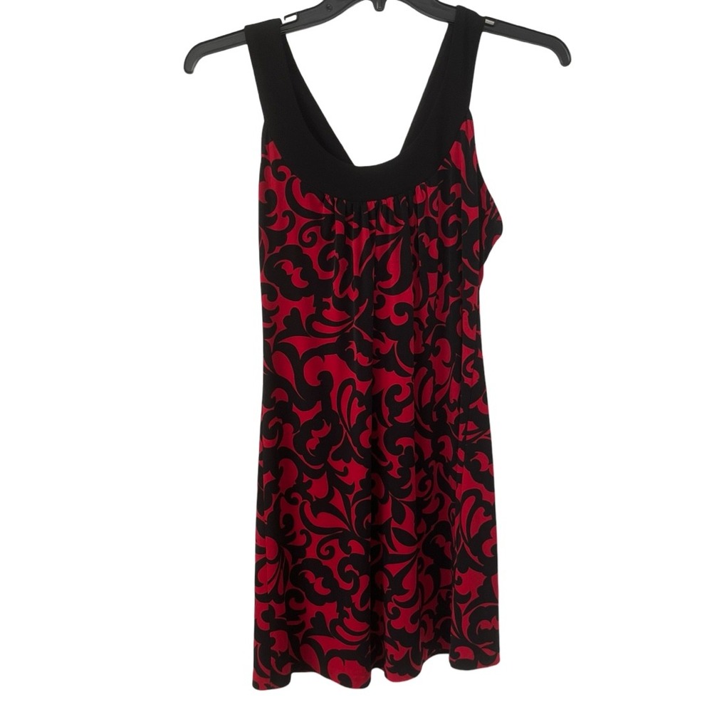 INC International Concepts Women's Red Black Sleeveless Mini‎ Dress Size Medium